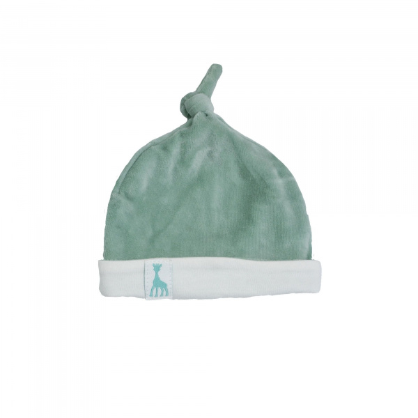 Bonnet 1/3 mois velours olive Trois kilos sept