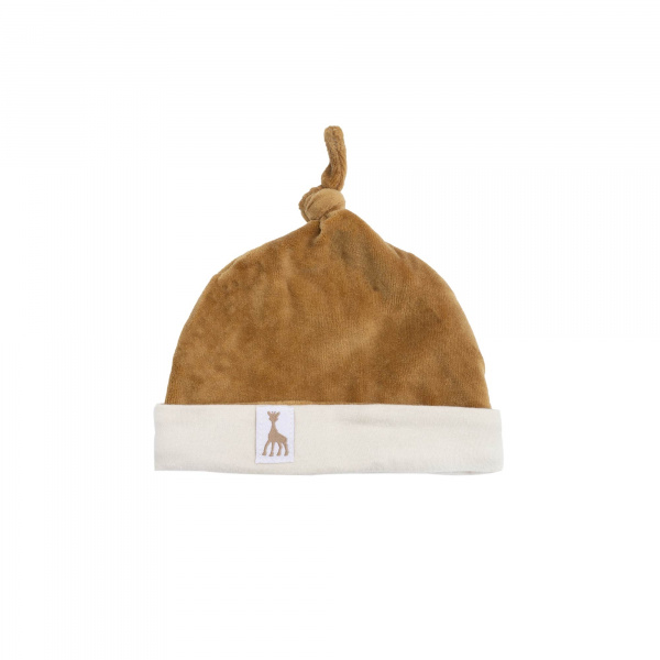 Bonnet naissance velours camel Trois kilos sept