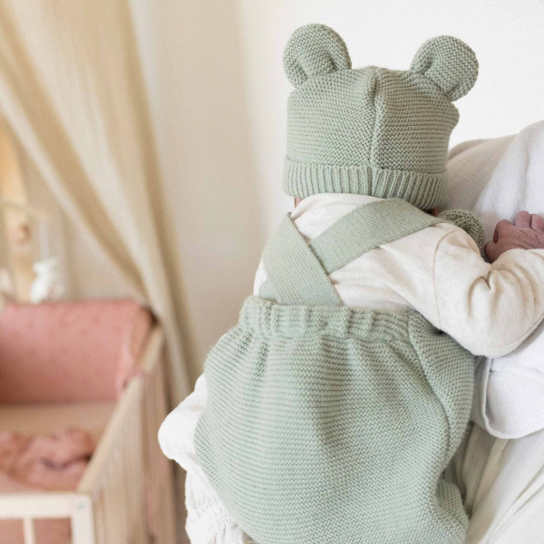 Bonnet naissance coton blanc Trois kilos sept