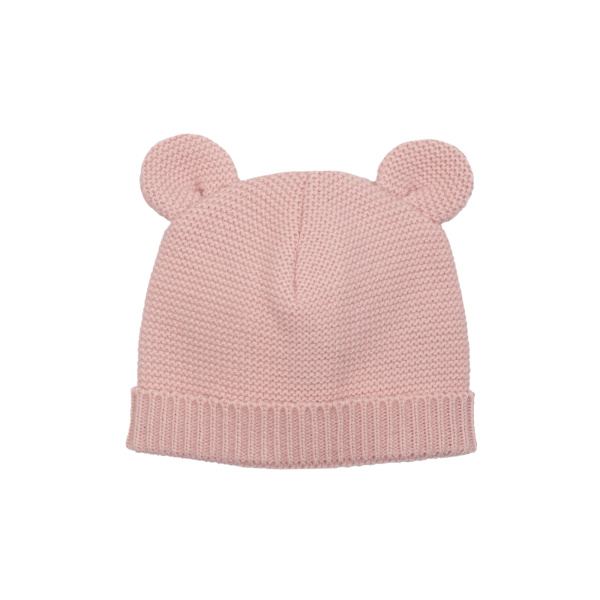 Bonnet bébé maille rose Trois kilos sept