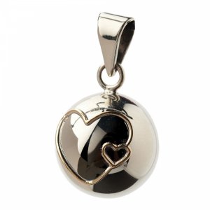 Bola de grossesse argent double cœur Bola