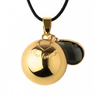 Bola de grossesse doré avec pierre et gravure pour toujours Bola