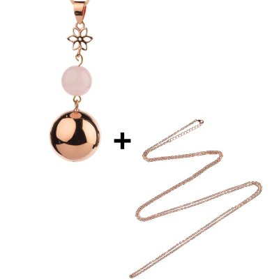Bola de grossesse or rose et perle avec chaîne rose gold