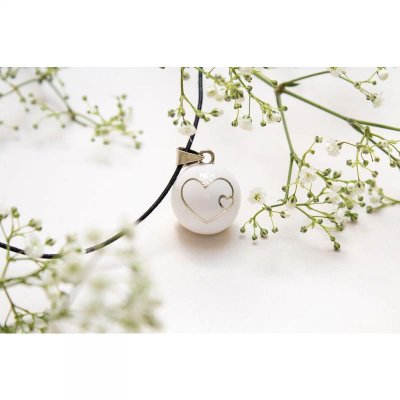 Bola de grossesse blanc double cœur