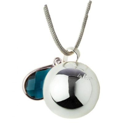 Bola de grossesse argent avec pierre et gravure in love