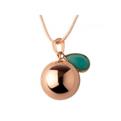 Bola de grossesse or rose avec pierre et gravure we love you forever