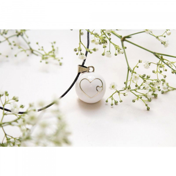 Bola de grossesse blanc double cœur Bola