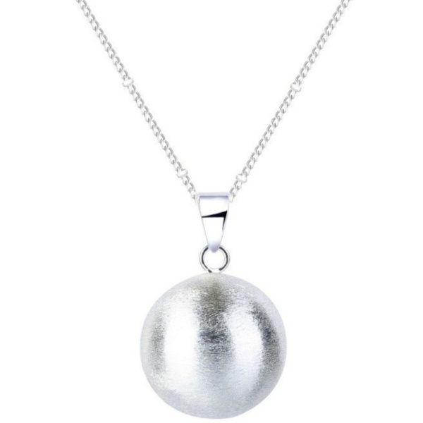 Bola de grossesse argent et cœur avec chaîne argentée Bola