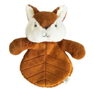 Doudou bébé plat renard en peluche 30cm cuivré Ob designs
