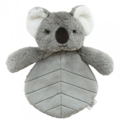Doudou bébé plat koala en peluche 30cm gris