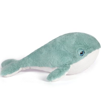 Peluche ultra douce balaine 52 cm bleu/blanc