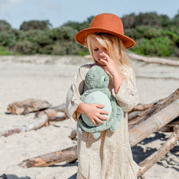 Peluche ultra douce tortue 33 cm - sauge Ob designs