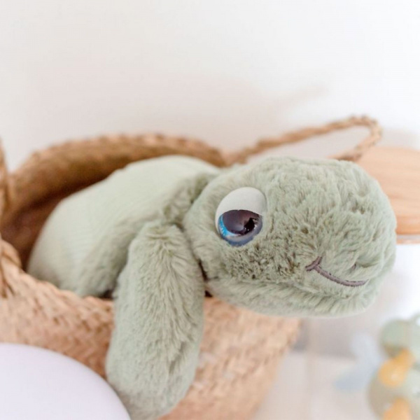 Peluche ultra douce tortue 33 cm - sauge Ob designs