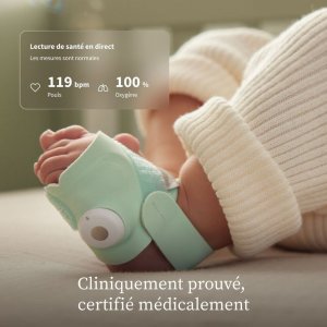 Pack chaussette connectée dream sock menthe + caméra bébé dream sight Owlet