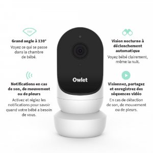 Babyphone audio avec vidéo cam 2 blanc Owlet