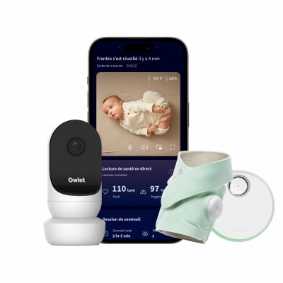 Pack chaussette connectée dream sock menthe + babyphone cam 2
