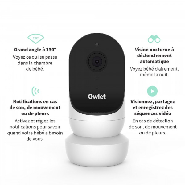 Babyphone audio avec vidéo cam 2 blanc Owlet