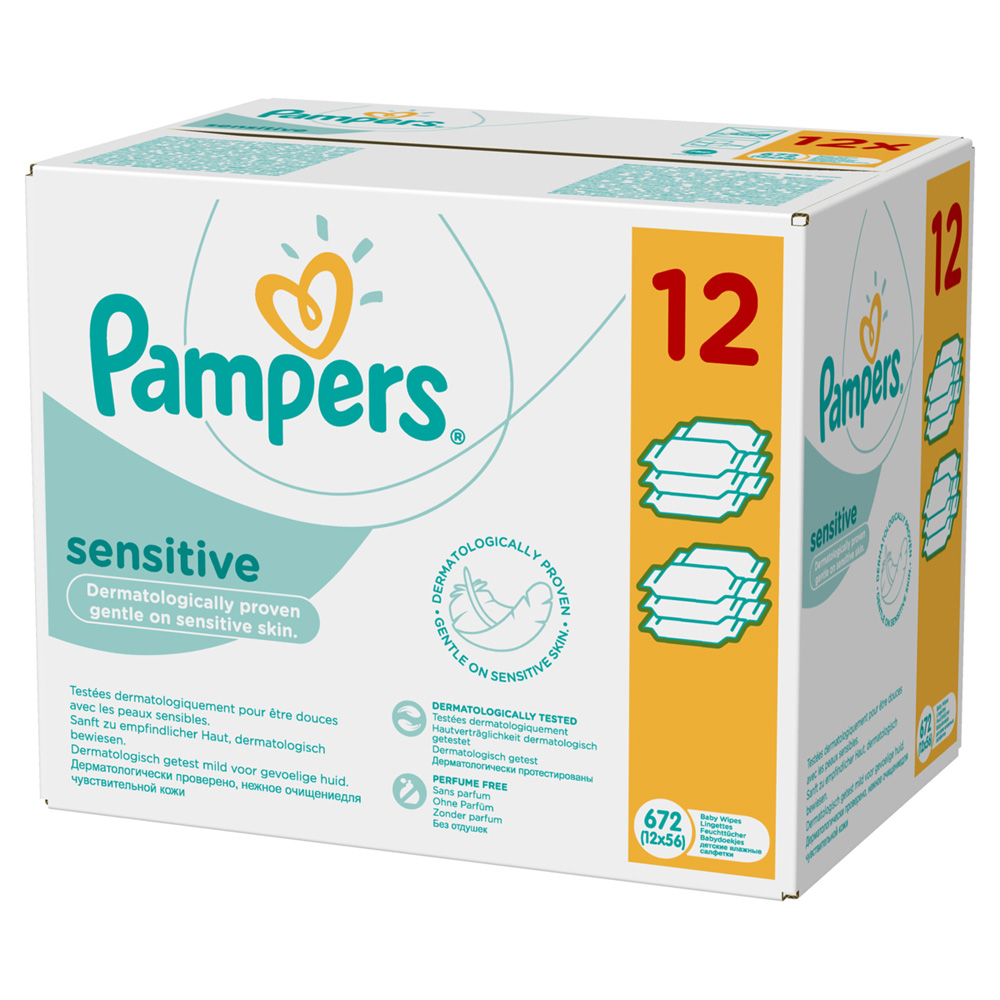 Lingettes Bebe Sensitive Lot De 12 Paquets De 56 Lingettes De Pampers Sur Allobebe