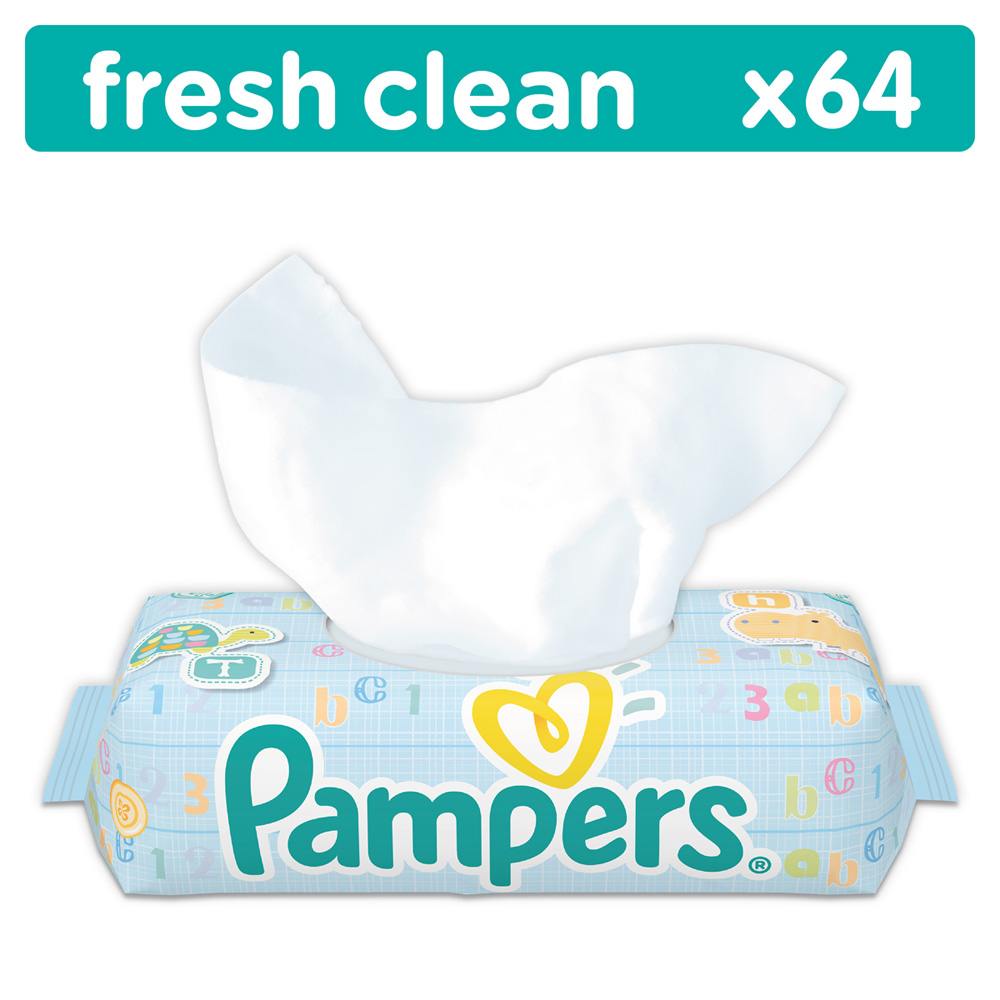 Lingettes bébé fresh clean 64 pièces de Pampers sur allobébé