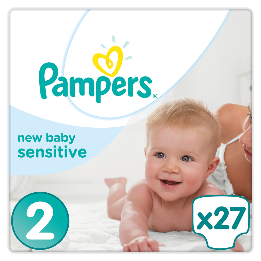 Couches new baby sensitive taille 2 (36 kg) 27 couches de Pampers sur