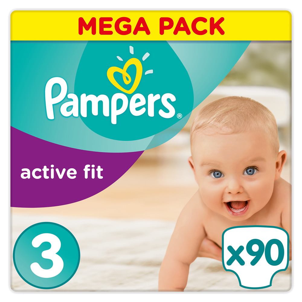 Couches premium active fit taille 3 (49 kg) 90 couches de Pampers sur