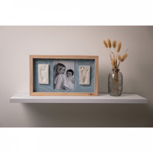 Cadre 2 empreintes avec photo blue abstrait Petit artichaut