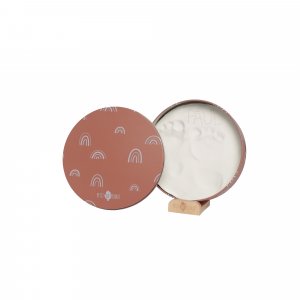 Cadre empreinte baby box ronde rainbow terracotta Petit artichaut