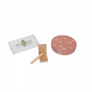 Cadre empreinte baby box ronde rainbow terracotta Petit artichaut