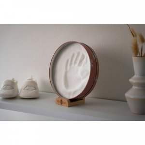 Cadre empreinte baby box ronde rainbow terracotta Petit artichaut