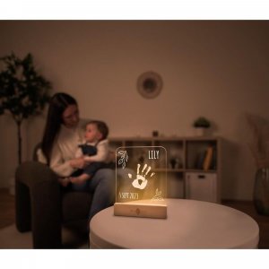 Cadre lumineux chambre bébé bois olive tree Petit artichaut