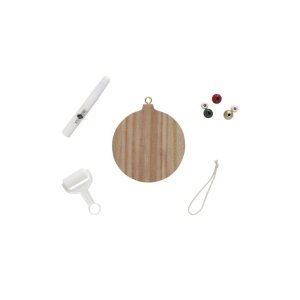 Boule de noël empreinte bois Petit artichaut