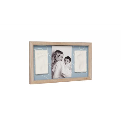 Cadre 2 empreintes avec photo blue abstrait