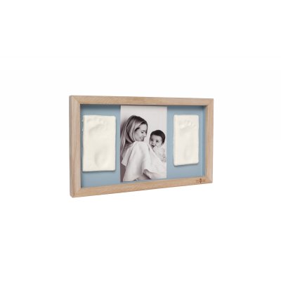 Cadre 2 empreintes avec photo blue abstrait