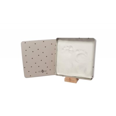 Cadre empreinte baby box carrée jolis coeurs