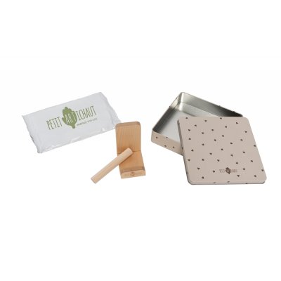 Cadre empreinte baby box carrée jolis coeurs