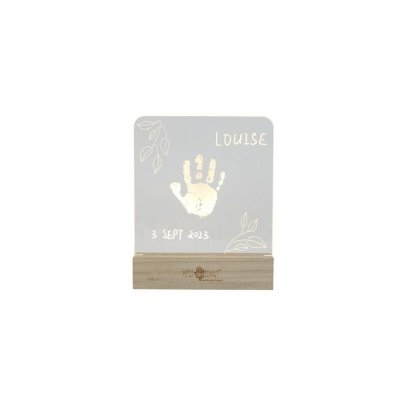 Cadre empreinte lumineux chambre bébé bois olive tree
