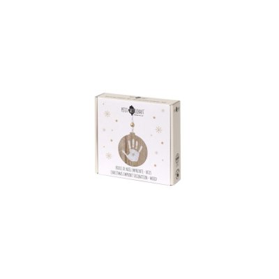 Boule de noël empreinte bois