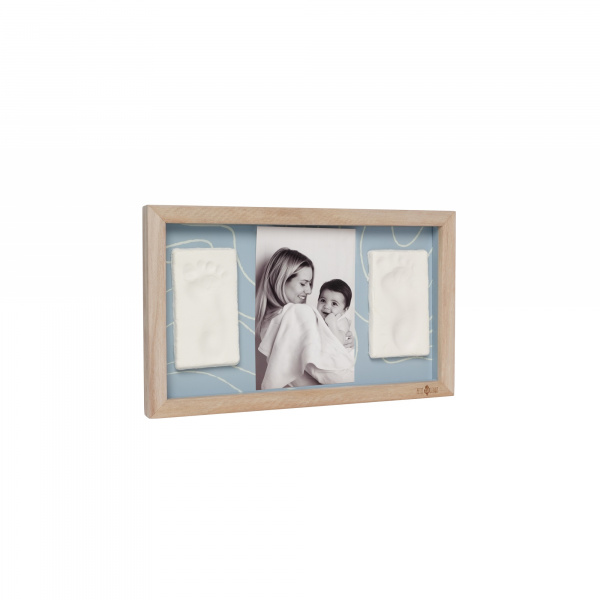 Cadre 2 empreintes avec photo blue abstrait Petit artichaut