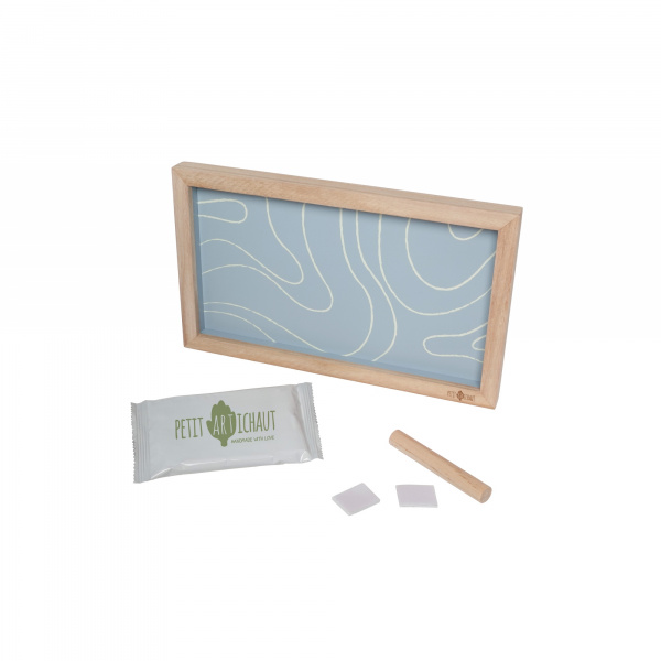 Cadre 2 empreintes avec photo blue abstrait Petit artichaut