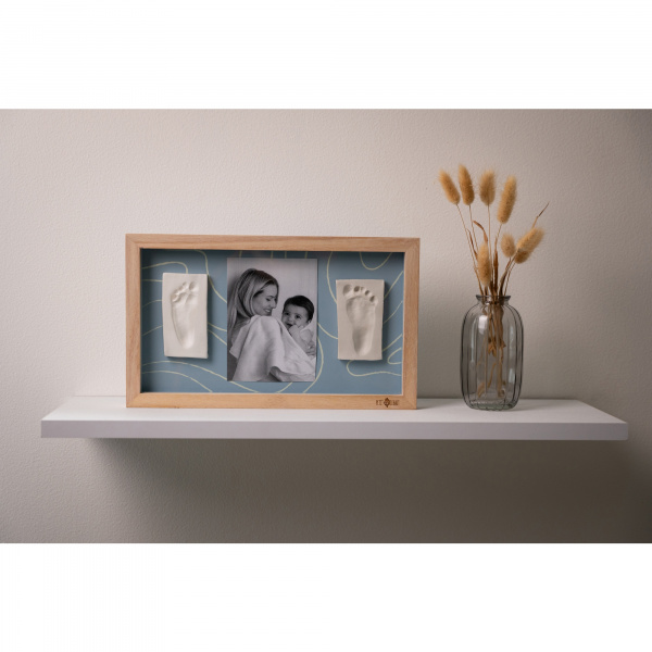 Cadre 2 empreintes avec photo blue abstrait Petit artichaut