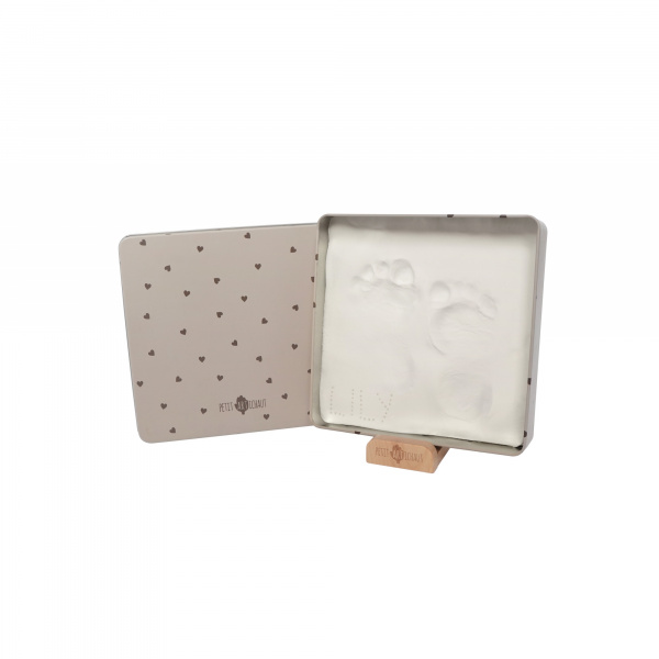Cadre empreinte baby box carrée jolis coeurs Petit artichaut