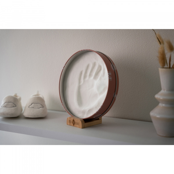 Cadre empreinte baby box ronde rainbow terracotta Petit artichaut