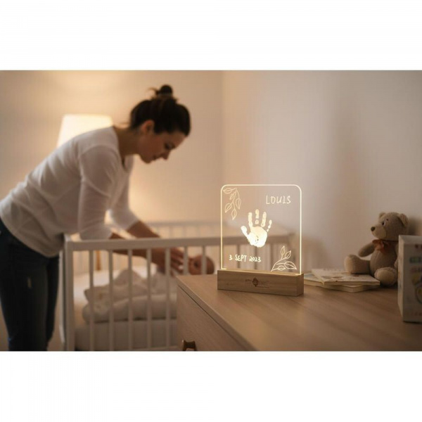 Cadre lumineux chambre bébé bois olive tree Petit artichaut