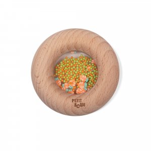 Hochet sensoriel bébé donut en bois carottes Petit boum