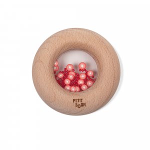 Hochet sensoriel bébé donut en bois tomates Petit boum