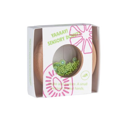 Hochet sensoriel bébé donut en bois kiwis