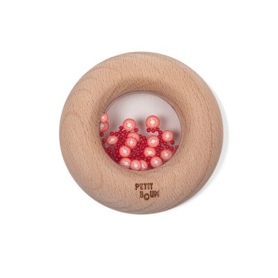 Hochet sensoriel bébé donut en bois tomates