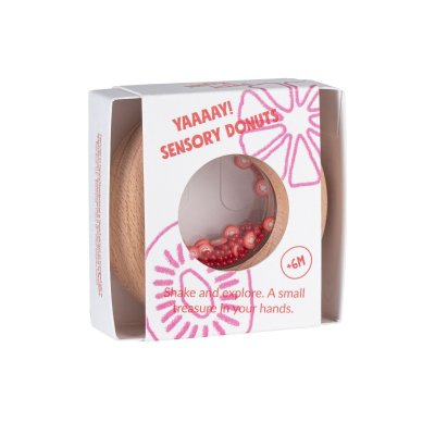 Hochet sensoriel bébé donut en bois tomates