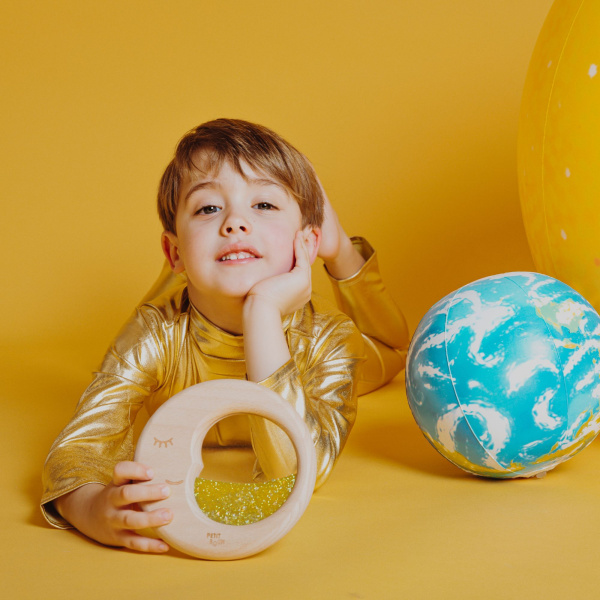 Jouet en bois sensoriel lune Petit boum