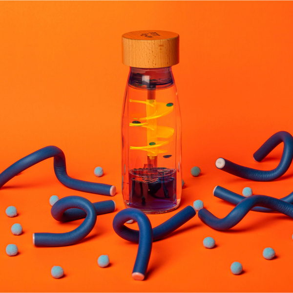 Bouteille sensorielle move spirale bleu Petit boum